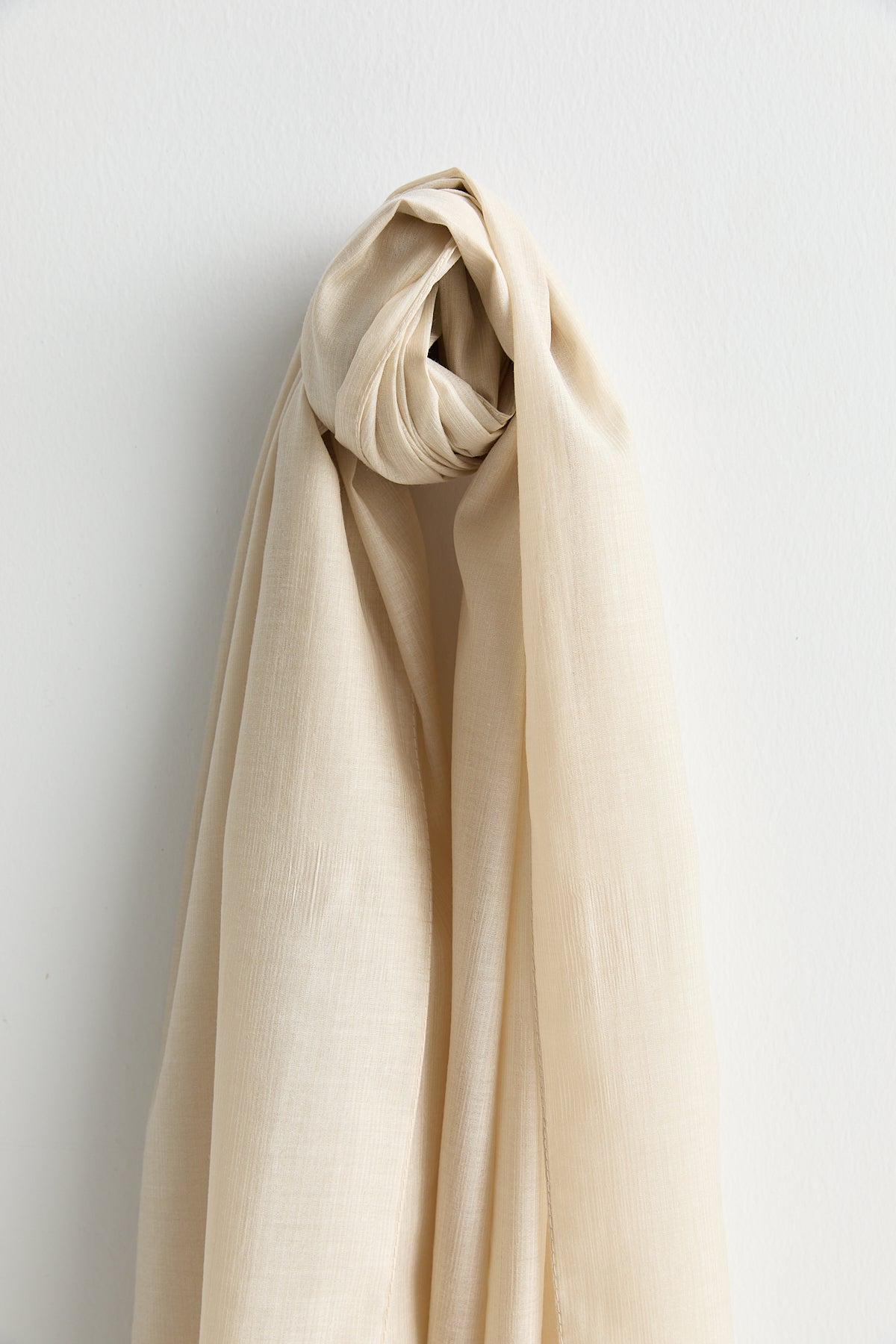 Linen-Effect Natural Lyocell Shawl - Beige