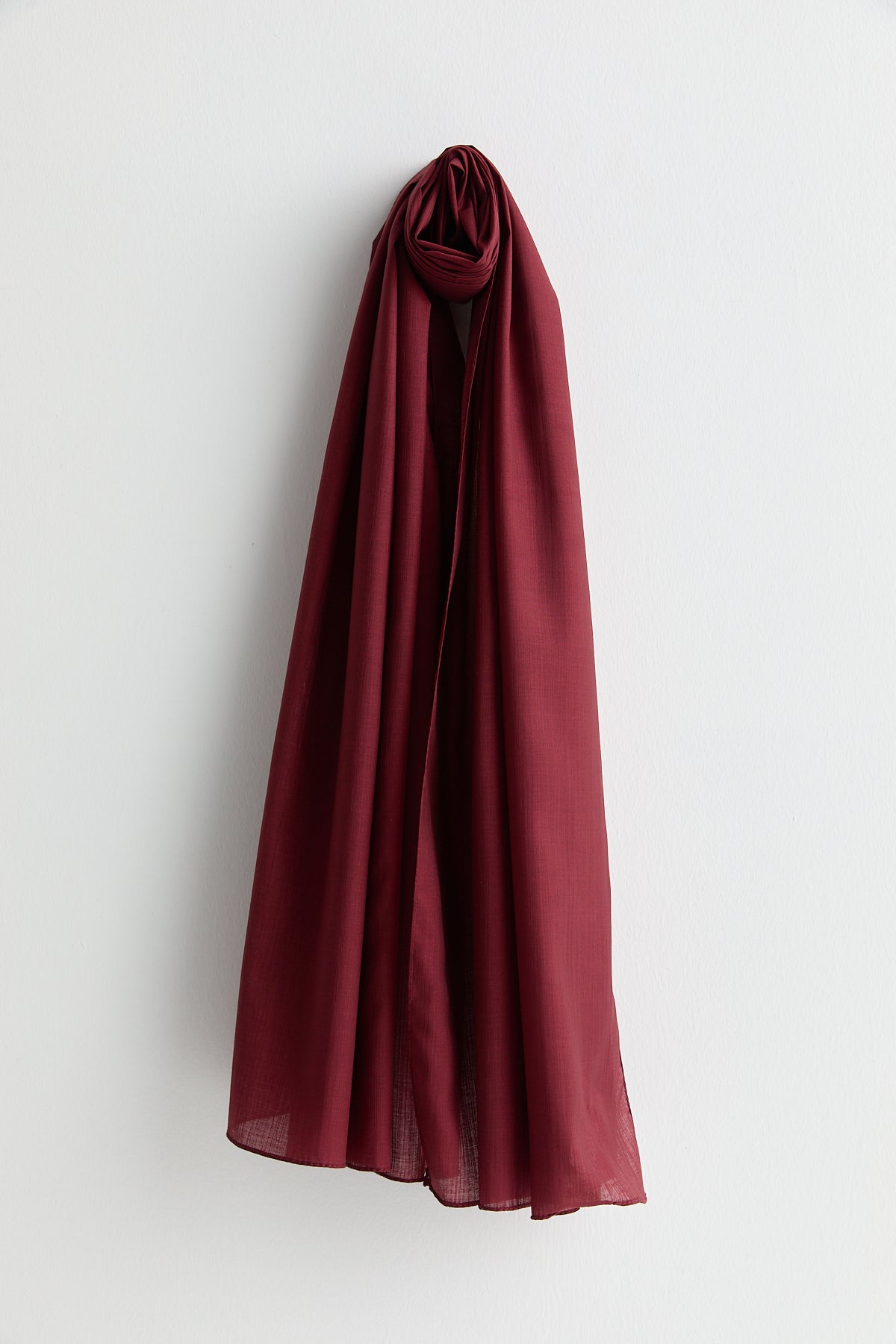 Keten Efektli Natural Lyocell Şal - Bordo