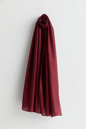 Keten Efektli Natural Lyocell Şal - Bordo