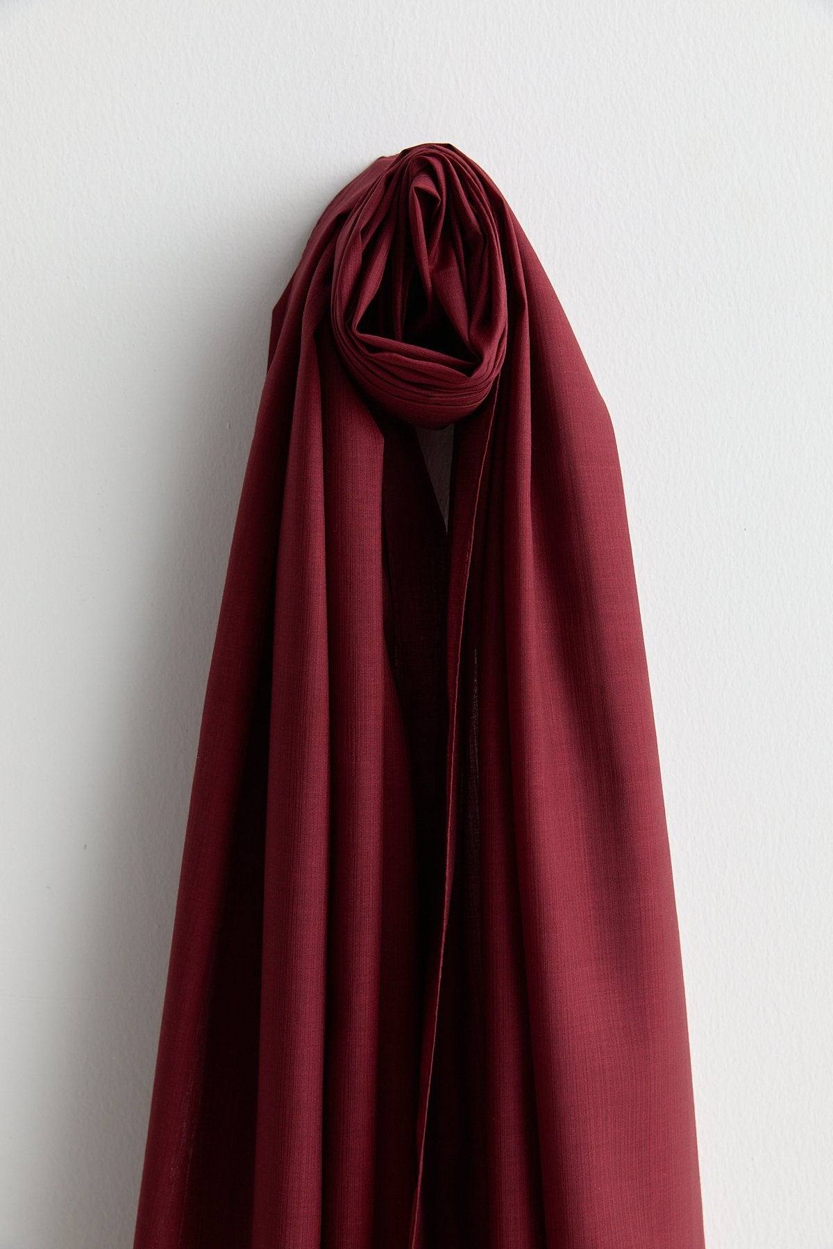 Keten Efektli Natural Lyocell Şal - Bordo