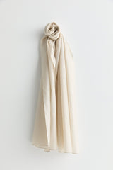 Linen-Look Natural Lyocell Shawl - Ecru