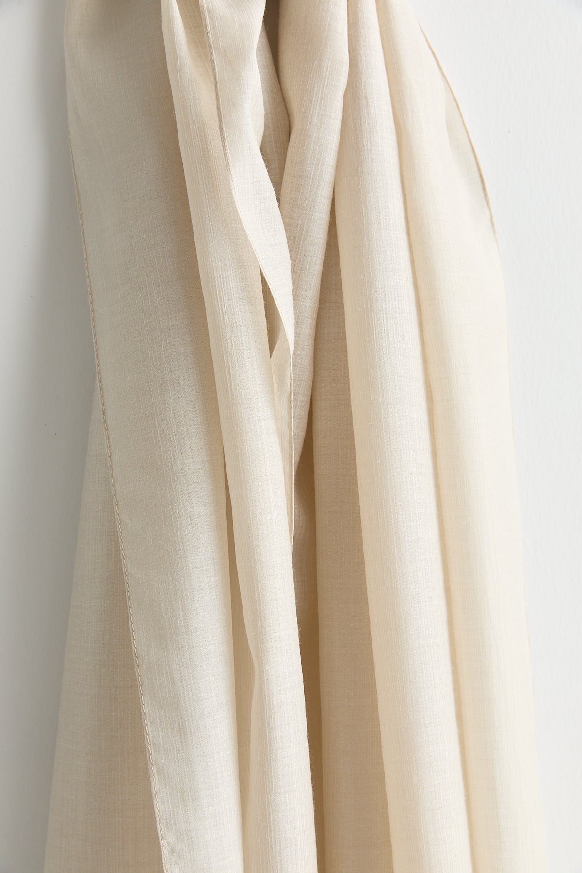 Linen-Look Natural Lyocell Shawl - Ecru