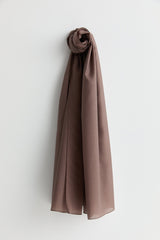 Linen-Effect Natural Lyocell Shawl - Coffee