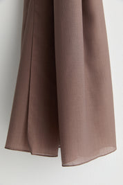 Linen-Effect Natural Lyocell Shawl - Coffee