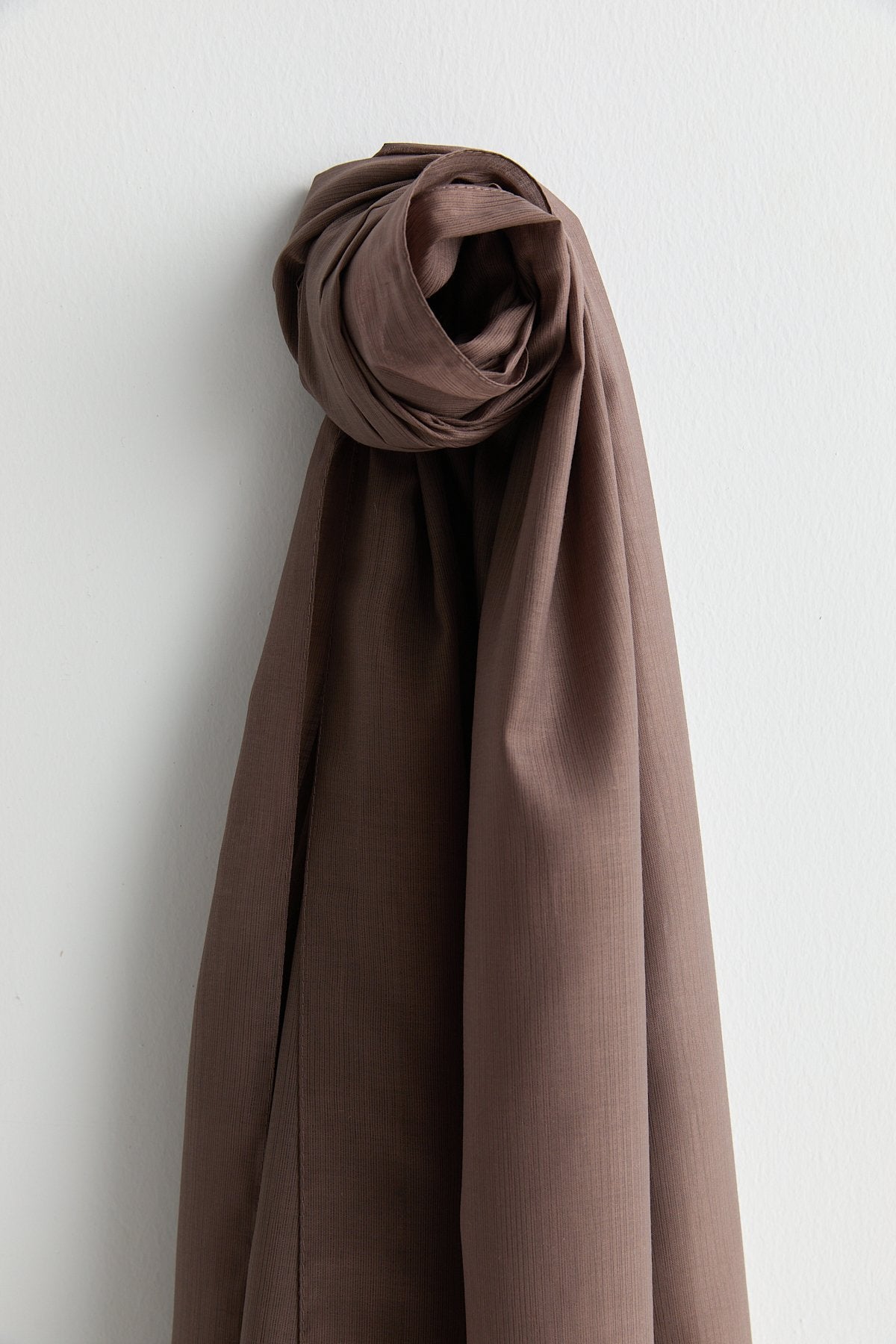 Linen-Effect Natural Lyocell Shawl - Coffee