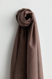 Linen-Effect Natural Lyocell Shawl - Coffee