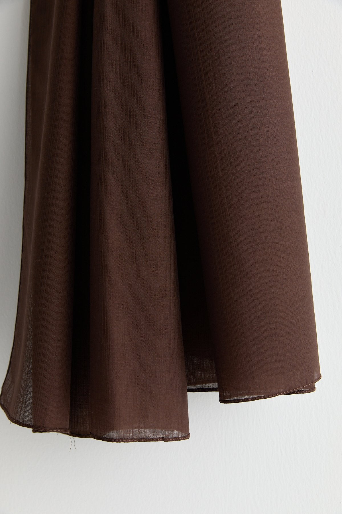 Linen Effect Natural Lyocell Shawl - Dark Brown