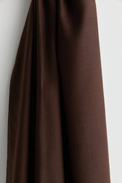 Linen Effect Natural Lyocell Shawl - Dark Brown