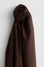 Linen Effect Natural Lyocell Shawl - Dark Brown