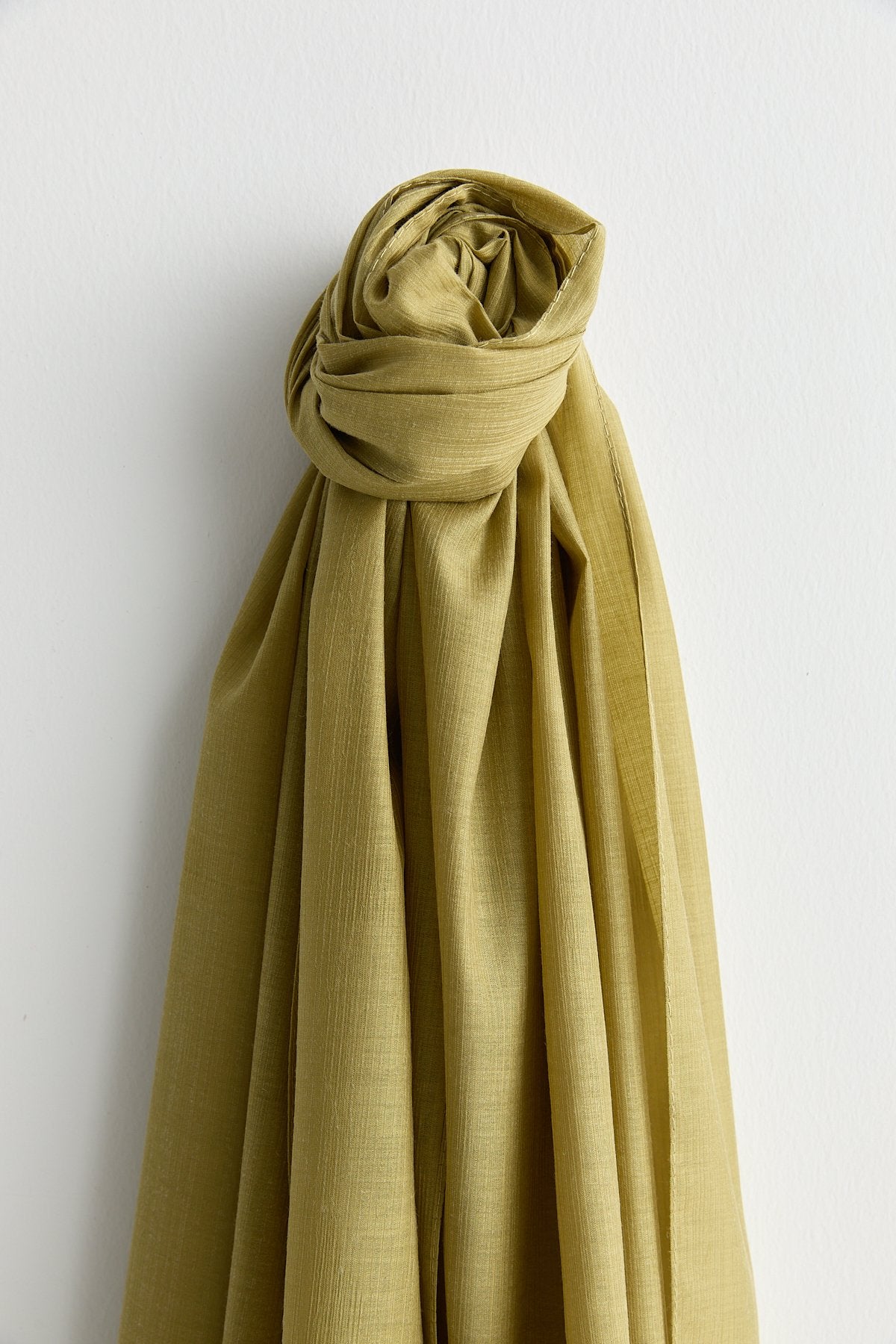 Keten Efektli Natural Lyocell Şal - Olive