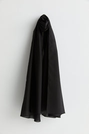 Linen Effect Natural Lyocell Shawl - Black