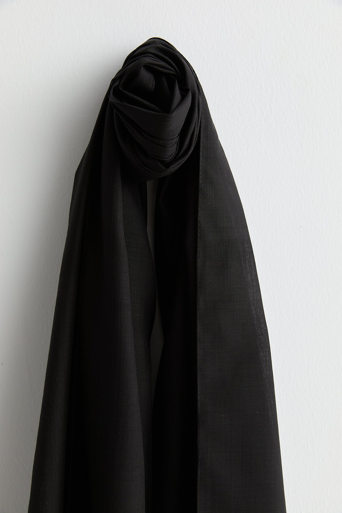 Linen Effect Natural Lyocell Shawl - Black