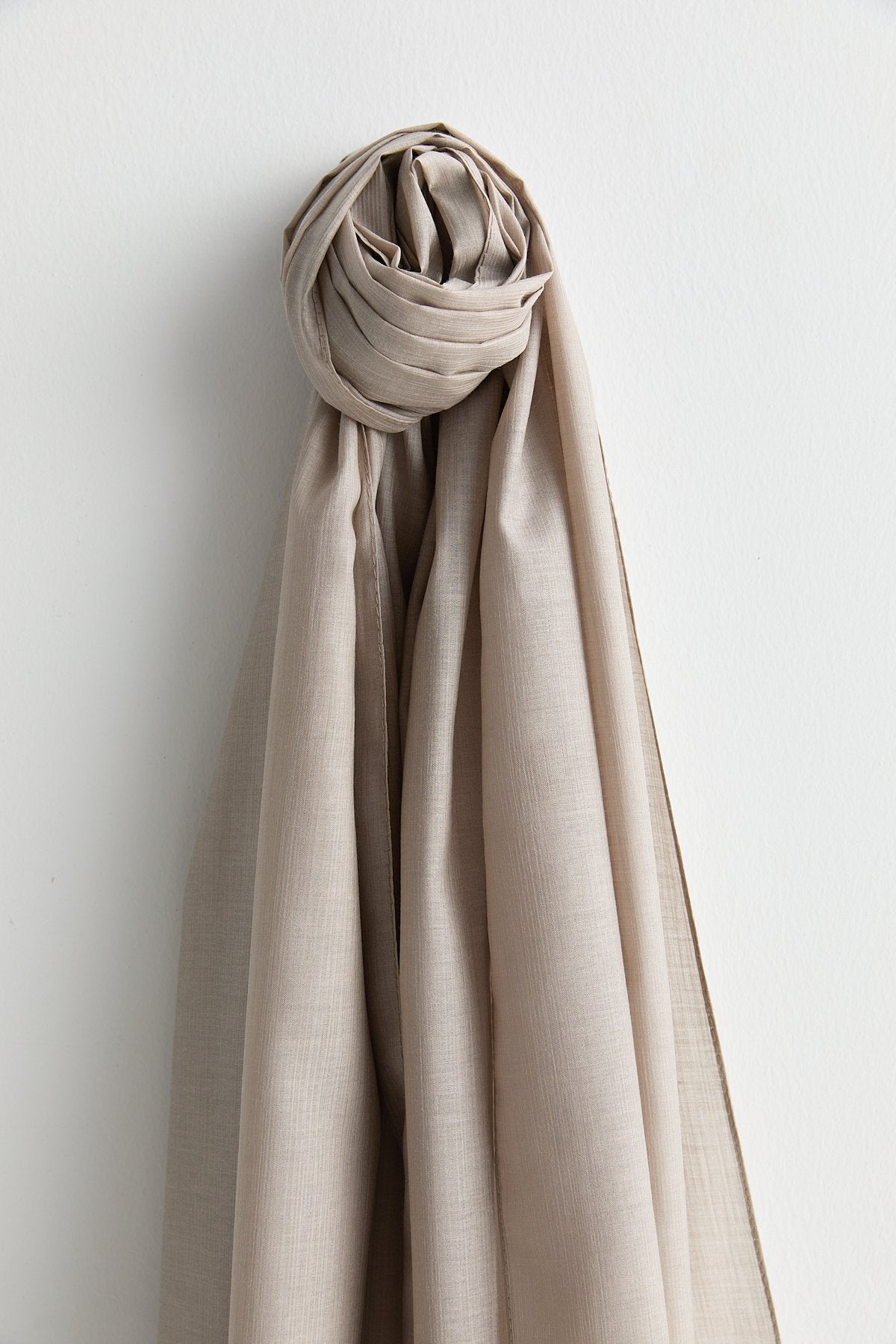 Linen-Look Natural Lyocell Shawl - Stone