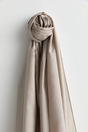 Linen-Look Natural Lyocell Shawl - Stone