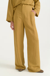 Linen Palazzo Pants - Acid Wash