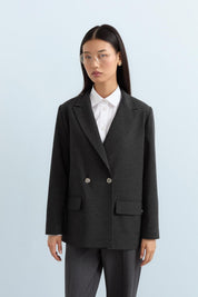 Kılıç Yaka Blazer Ceket - Füme
