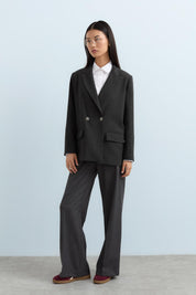 Sword Collar Blazer Jacket - Dark Gray