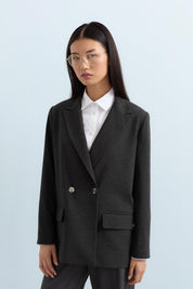 Sword Collar Blazer Jacket - Dark Gray