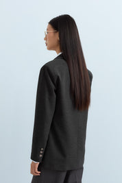 Sword Collar Blazer Jacket - Dark Gray