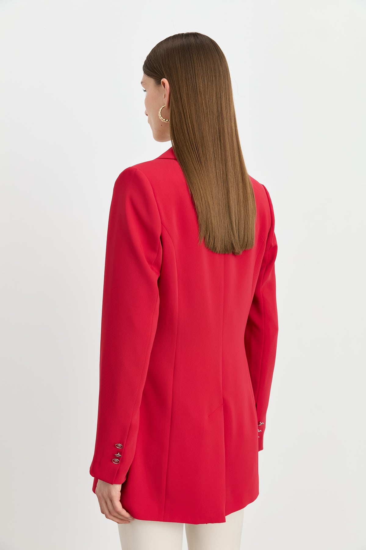 Kırlangıç Yaka Blazer Ceket - Bordo