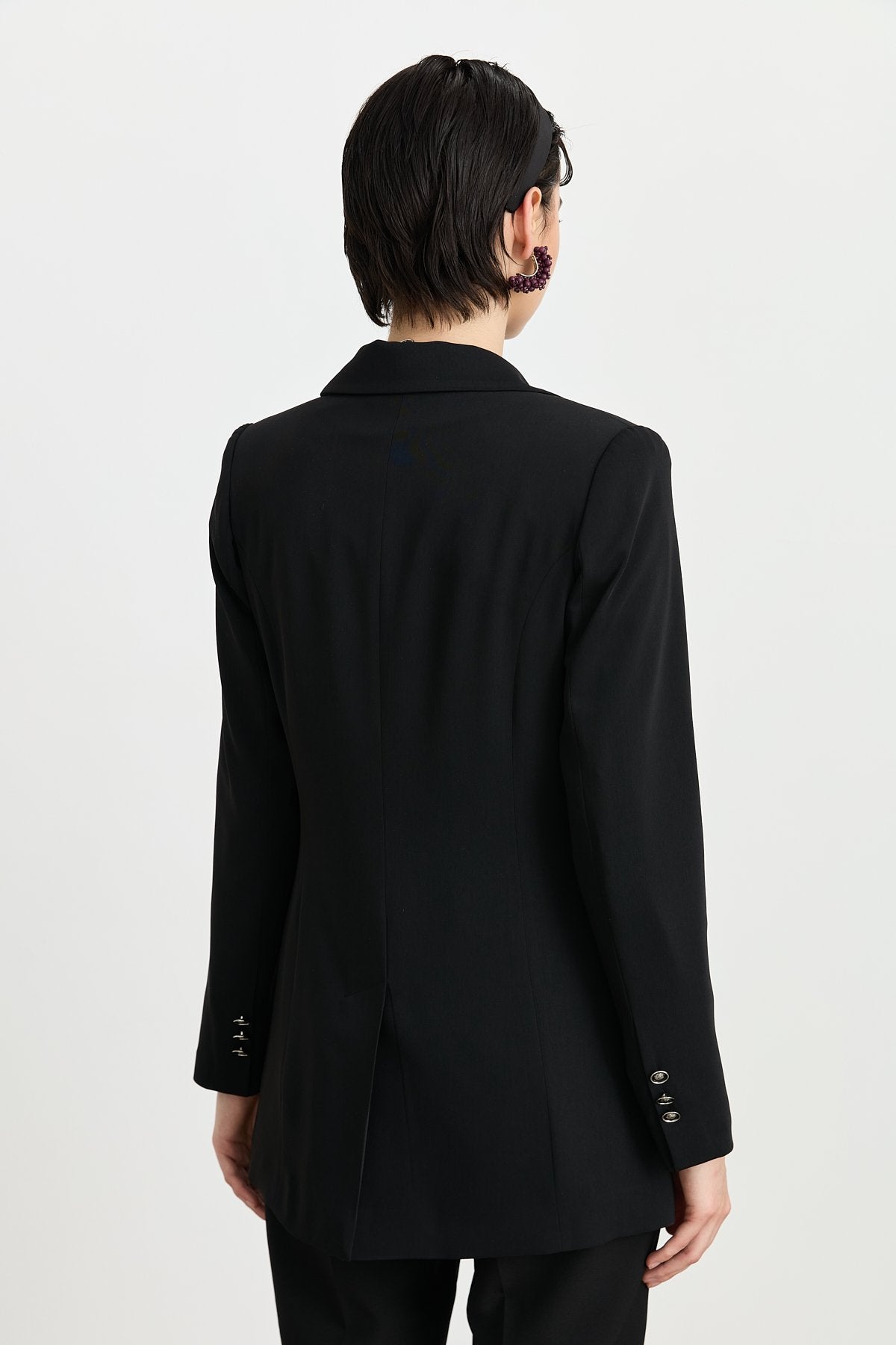 Kırlangıç Yaka Blazer Ceket - Siyah