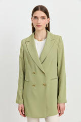 Kırlangıç Yaka Blazer Ceket - Yeşil