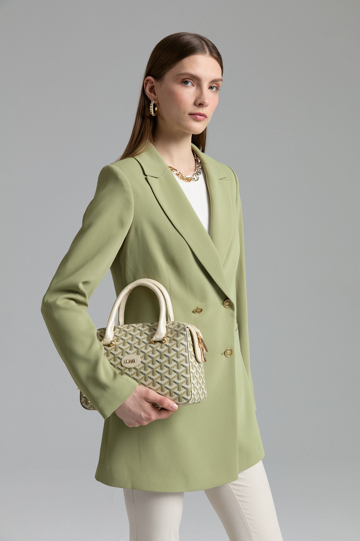 Kırlangıç Yaka Blazer Ceket - Yeşil
