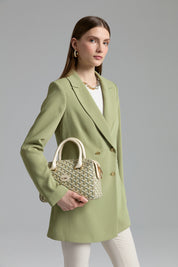 Kırlangıç Yaka Blazer Ceket - Yeşil