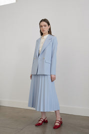 Swallow Lapel Double-Breasted Jacket - Light Blue