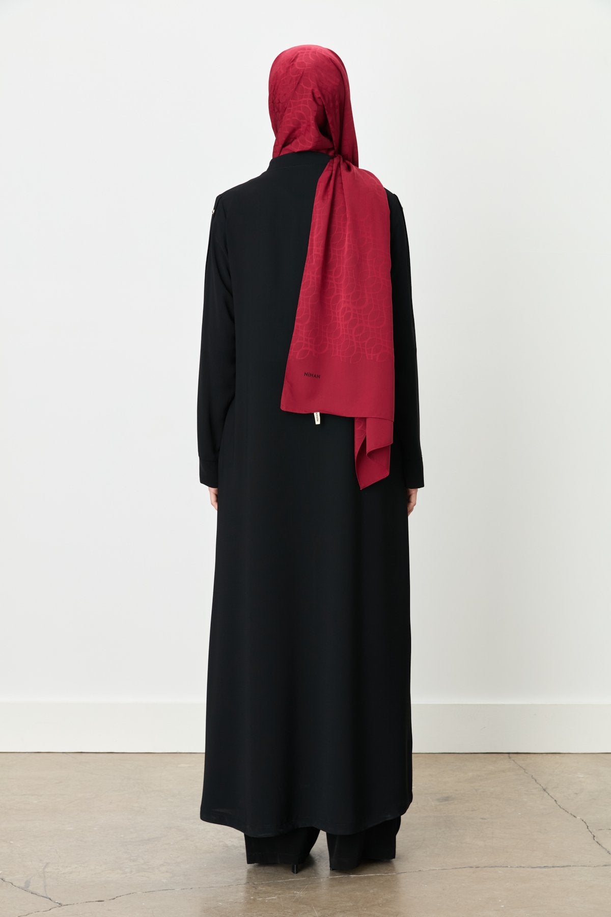 Stand-Up Collar Farace with Arm Detail - Black