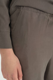 Kol Detaylı Lyocell Pantolon Tunik Takım - Kahve