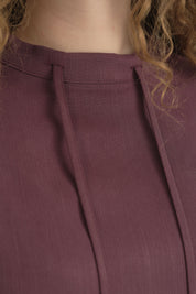 Kol Detaylı Lyocell Pantolon Tunik Takım - Mürdüm