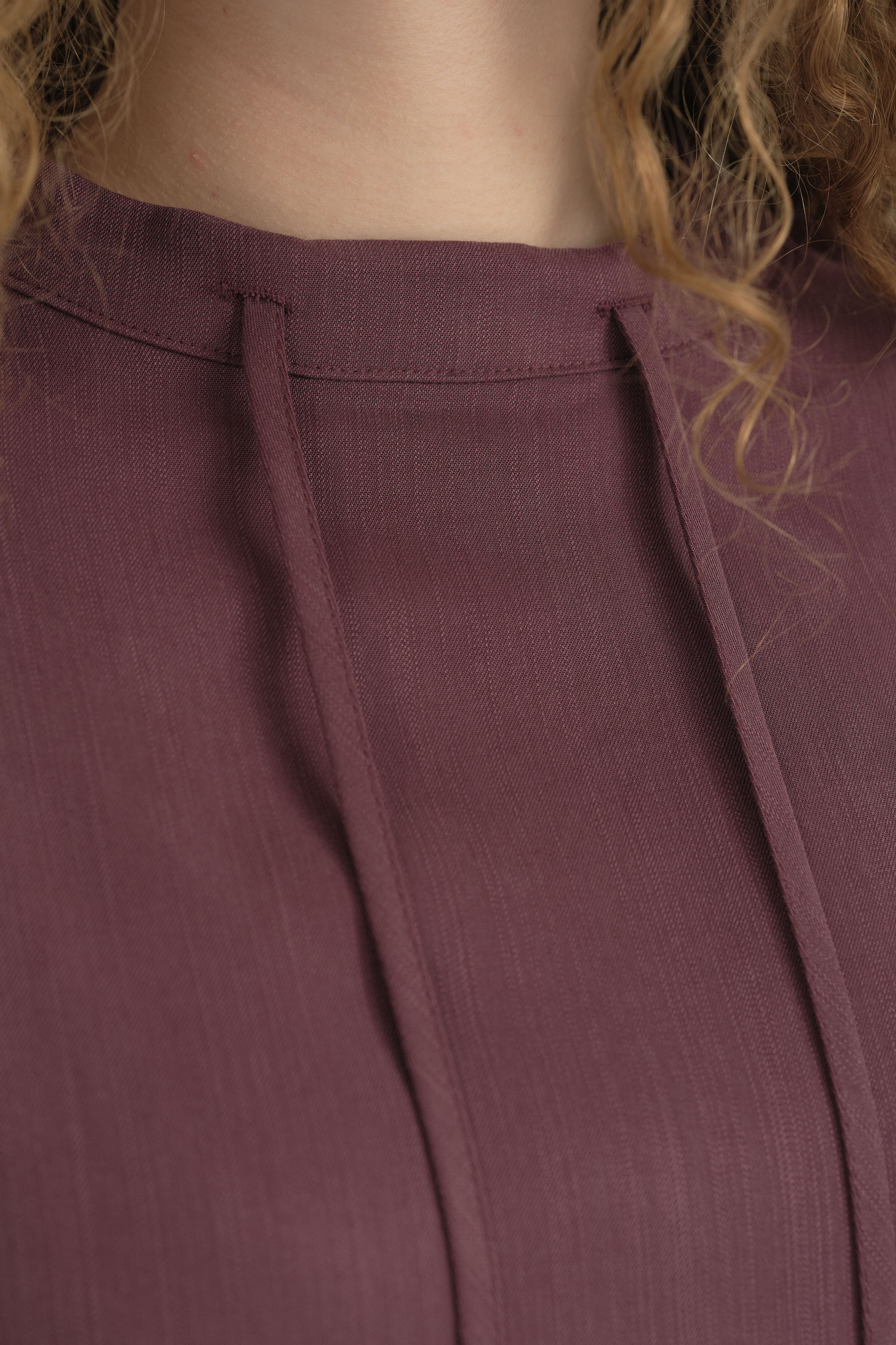 Kol Detaylı Lyocell Pantolon Tunik Takım - Mürdüm