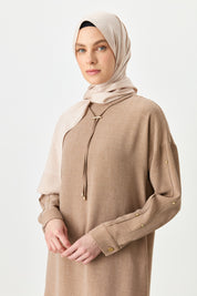 Kol Detaylı Pantolon Tunik Takım - Camel