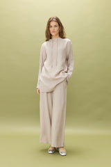 Tencel Blend Tunic and Pants Set with Sleeve Details - Kumsal