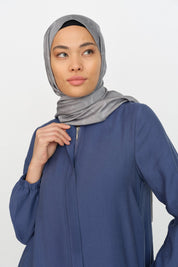 Kolları Lastikli Tencel Ferace - İndigo