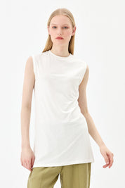 Sleeveless Cotton Undershirt - Ecru