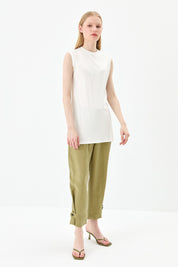 Sleeveless Cotton Undershirt - Ecru