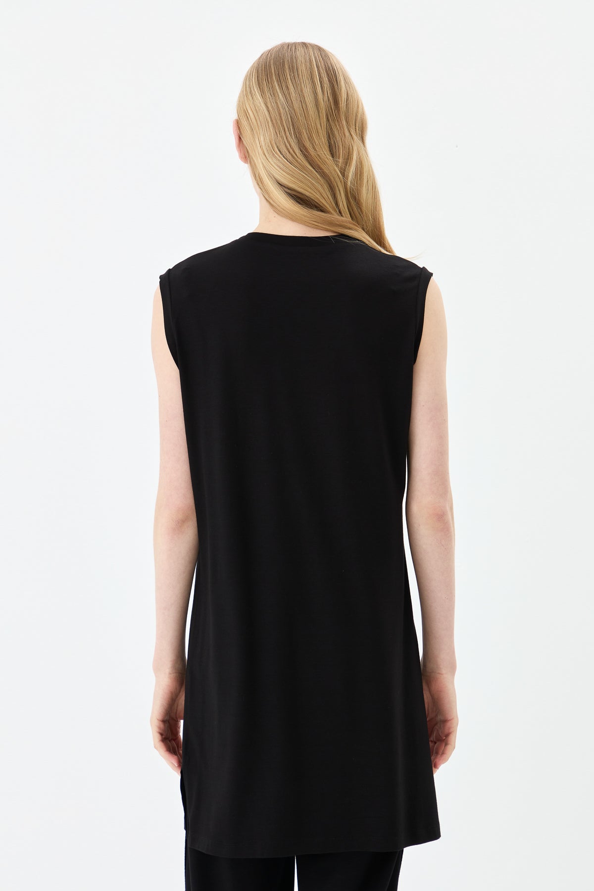 Sleeveless Cotton Undershirt - Black