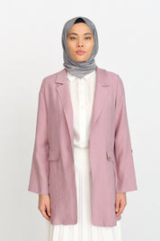 Kolu Ayarlanabilir Tencel Ceket - Lavanta