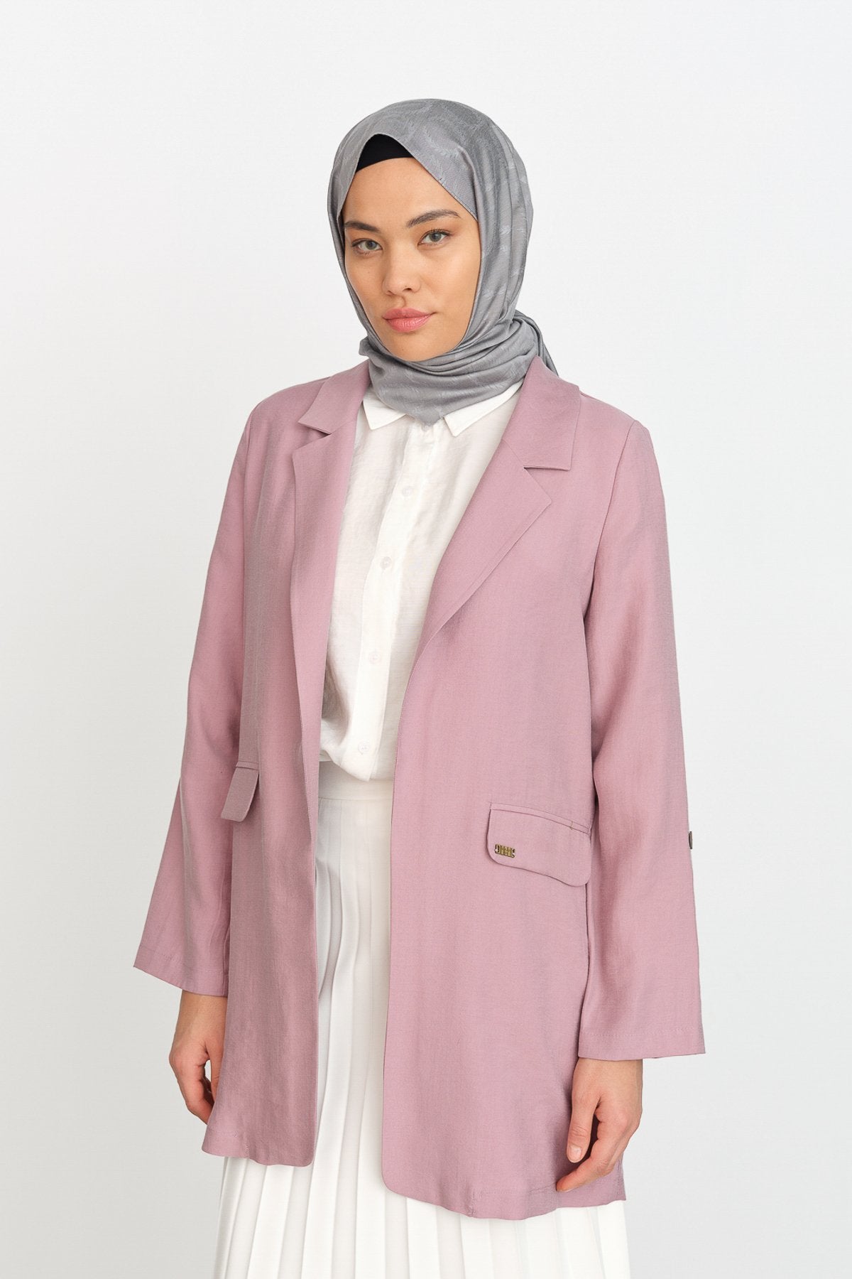 Tencel Jacket with Adjustable Sleeves - Lavender