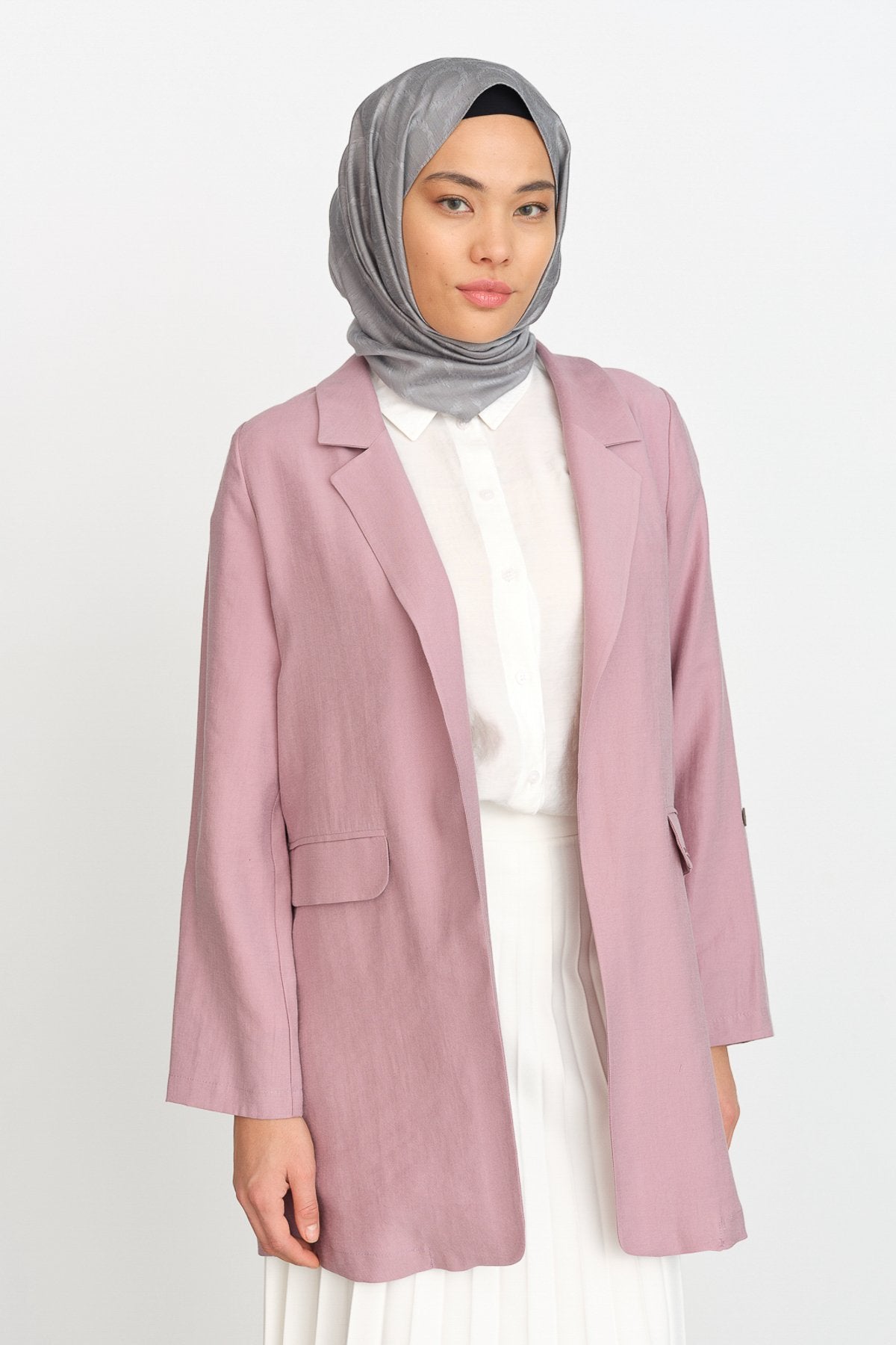 Tencel Jacket with Adjustable Sleeves - Lavender