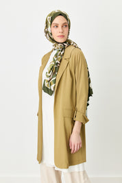 Kolu Katlanılabilir Blazer Viskon Ceket - Olive