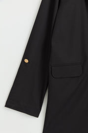 Kolu Katlanılabilir Blazer Viskon Ceket - Siyah