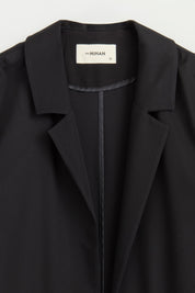 Kolu Katlanılabilir Blazer Viskon Ceket - Siyah