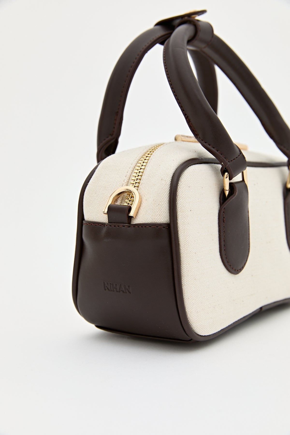 Contrast Crossbody Bag - Beige