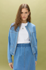 Denim Skirt and Jacket Set - Ice