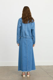 Denim Skirt and Jacket Set - Ice