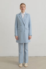 Kruvaze Blazer Basic Ceket - Açık Mavi