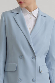 Kruvaze Blazer Ceket - Açık Mavi